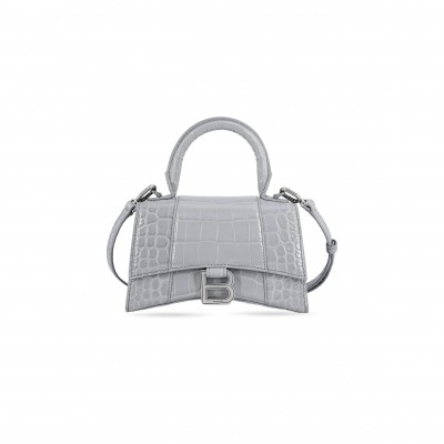 BALENCIAGA WOMEN'S HOURGLASS HANDBAG XS IN DARK GRAY 5928331LR6Y1108 (18.8*13*7.9cm)